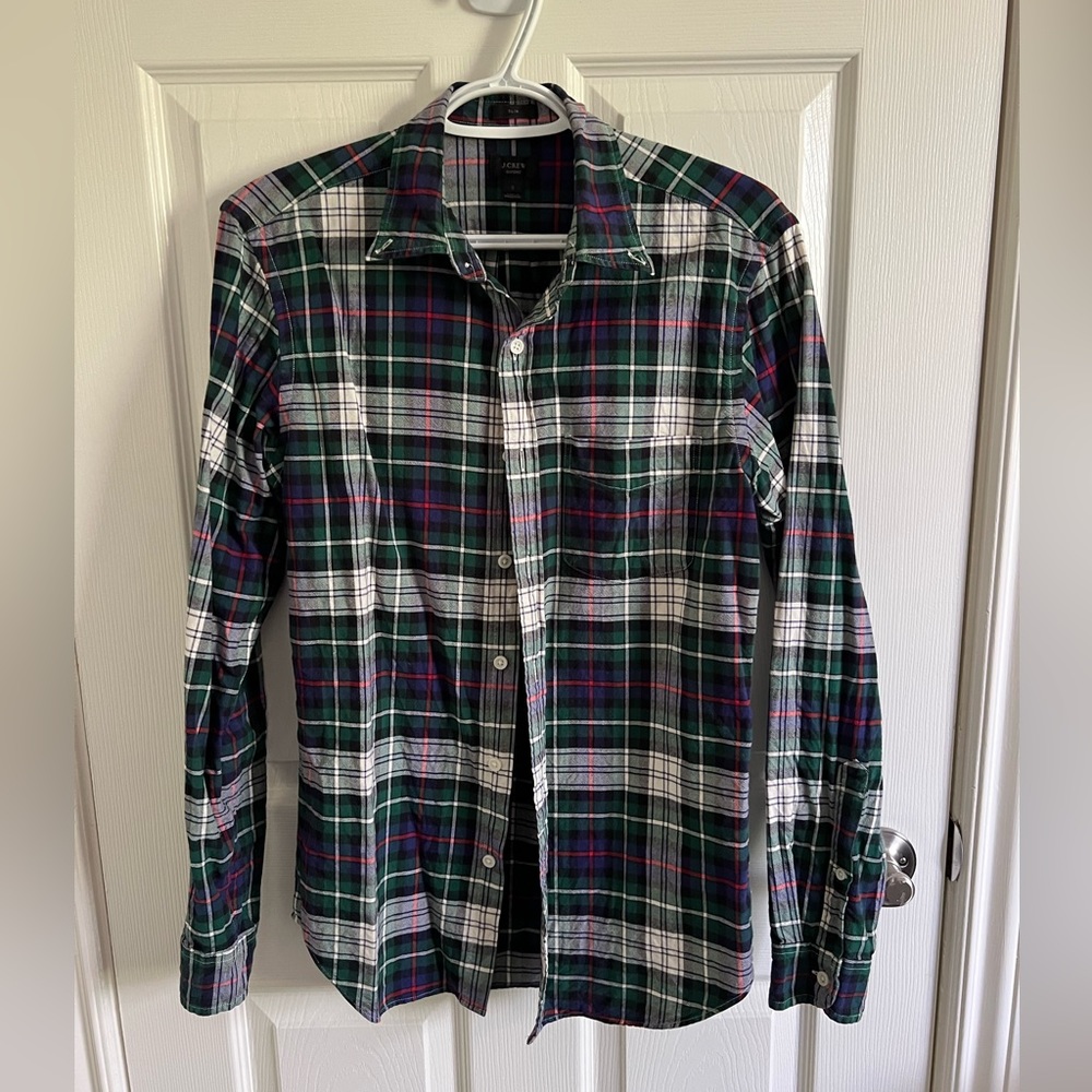 Jcrew slim plaid oxford shirt